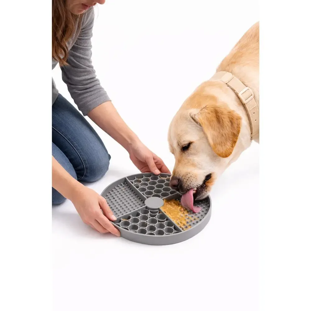 Dog Lick Mat, Anti-Choking Elevated Feeding Plate with Suction Cups, Interactive